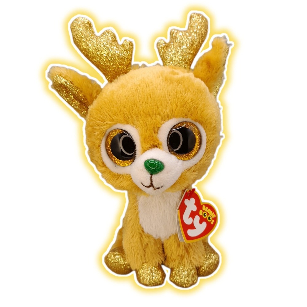 TY Beanie Boos - GLITZY the Reindeer Plush (6 inch) - MWMTs Boo Toy